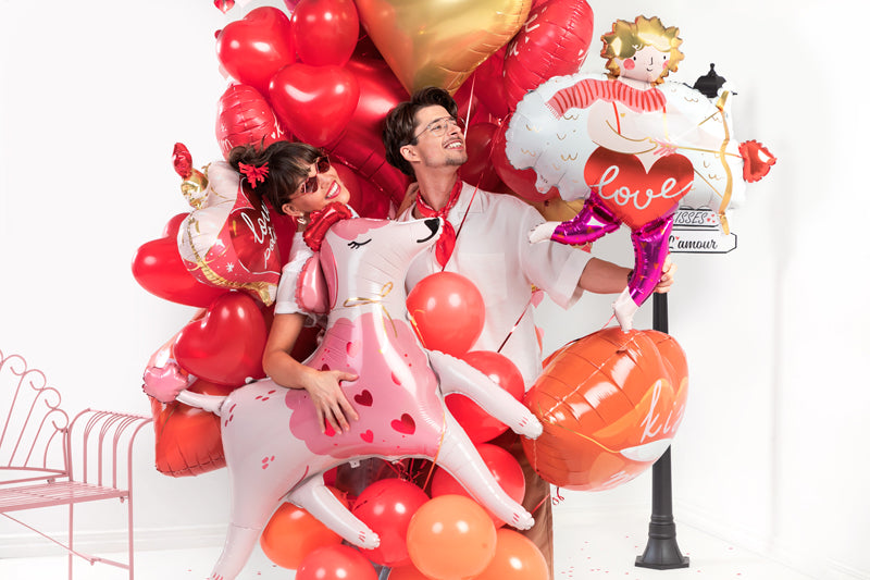 Baloni 16'' Sirdis, Pastel sarkans (Balloons Hearts, Pastel red)