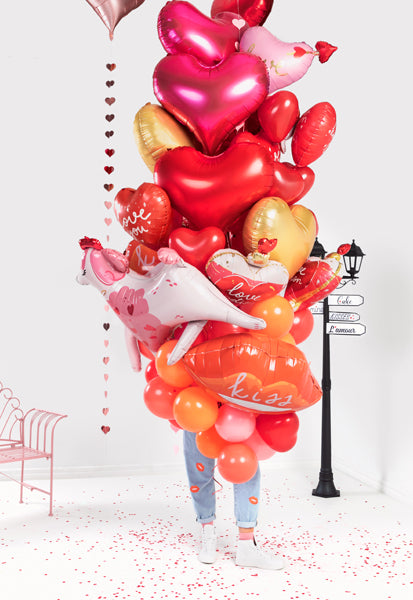 Baloni 16'' Sirdis, Pastel sarkans (Balloons Hearts, Pastel red)