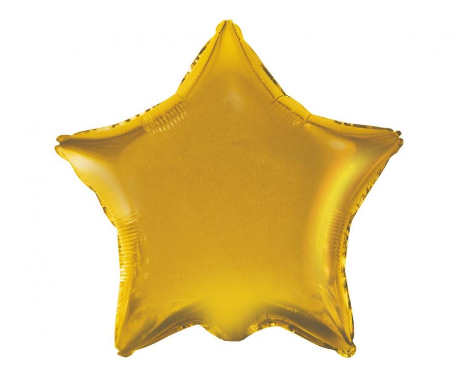 Folija balons zvaigzne, zelta matt, 19