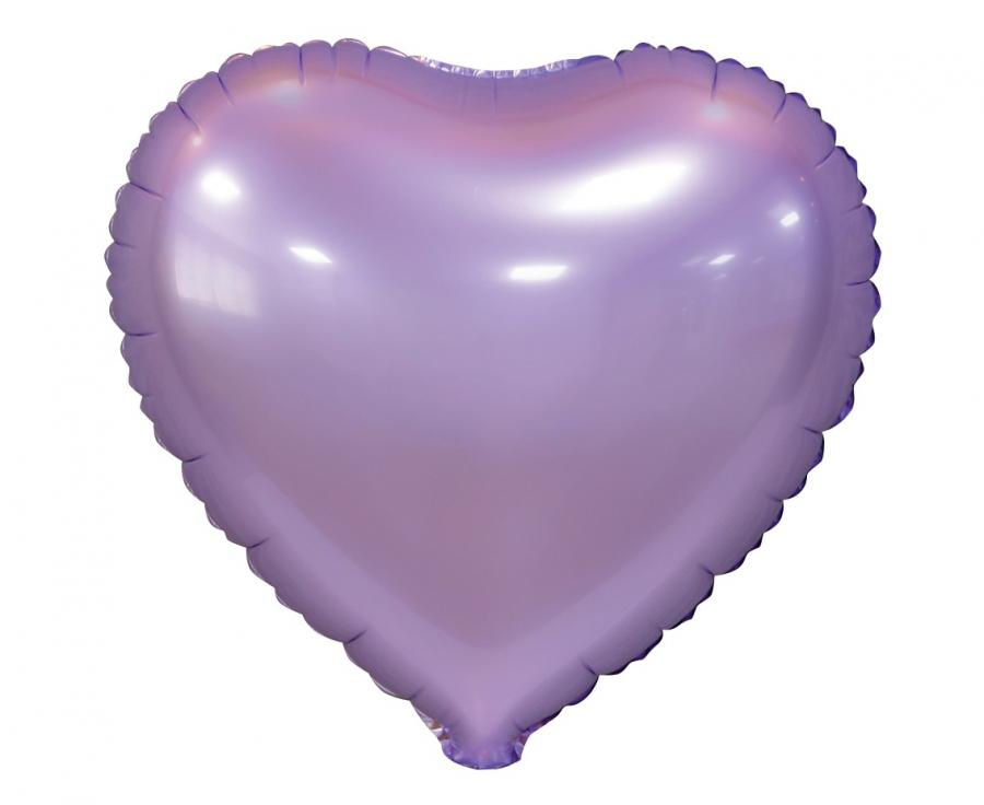 Folija balons sirds, matt, lilac, 46 cm