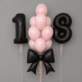 Hēlija balonu pušķis Pink and black