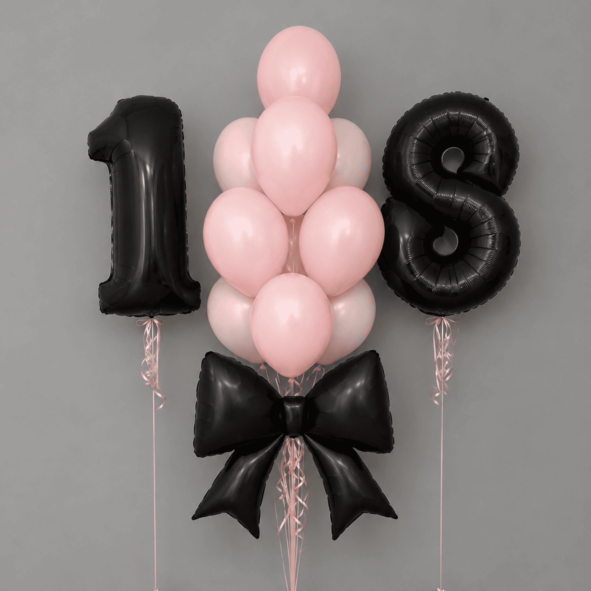 Hēlija balonu pušķis Pink and black