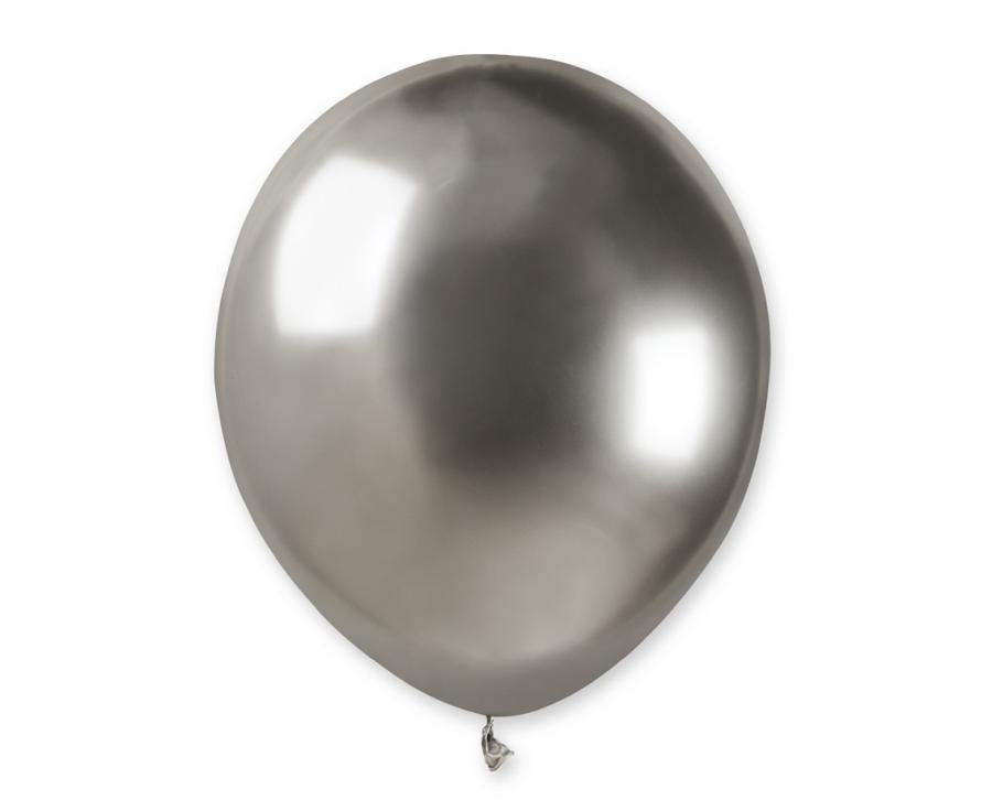 Lateksa balons 12 cm spīdīgi sudraba (shiny silver)