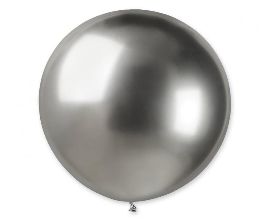 Lateksa balons 60 cm spīdīgs sudrabs (Shiny Silver)