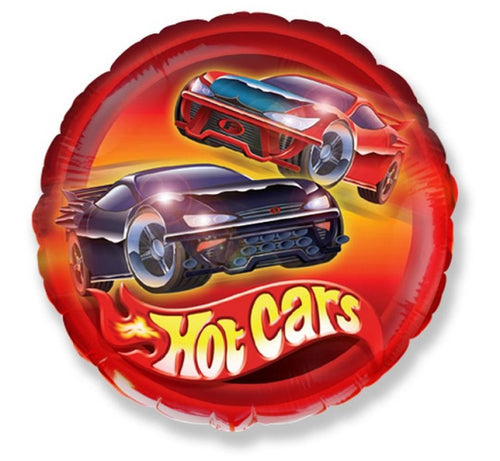 Folija balons #BFK 18 FX - Hot Cars (apaļš), unpacked (flat)