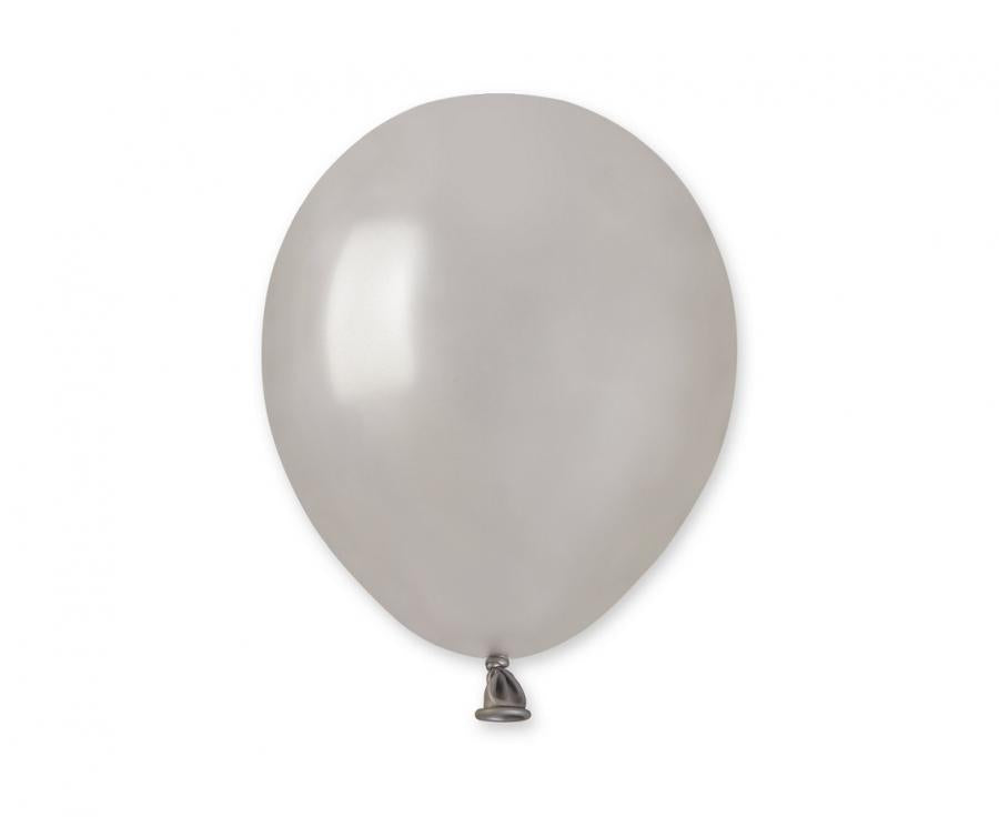 Lateksa balons 12 cm metāliski sudraba (metallic silver)