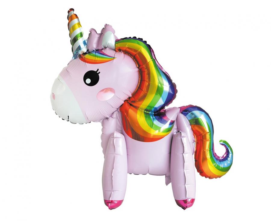 Folija balons Unicorn, 65 cm, Rozā, standing