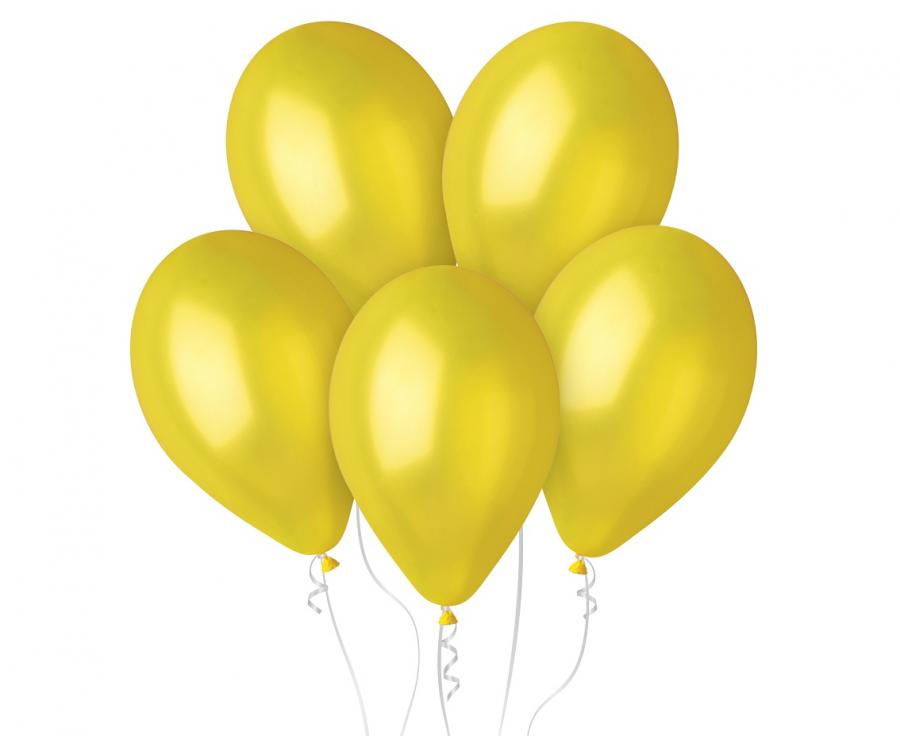Lateksa balons 30 cm dzeltens metālisks (Metallic Yellow)
