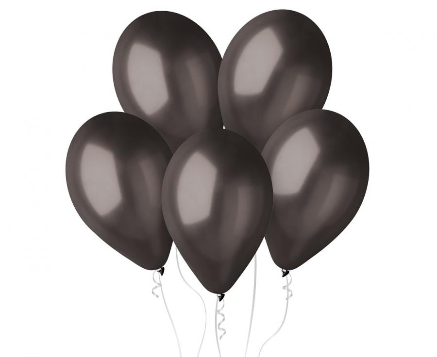 Lateksa balons 30 cm melns metālisks (Metallic Black)