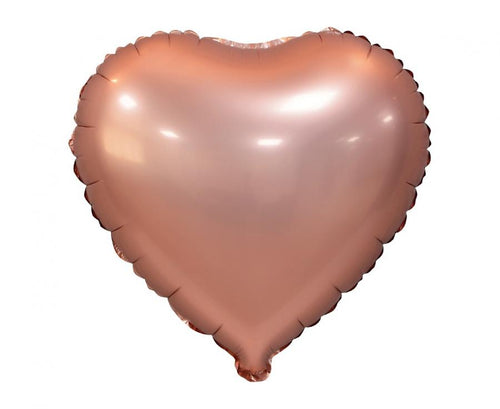 Folija balons sirds, matt, rozā-zelta, 46 cm