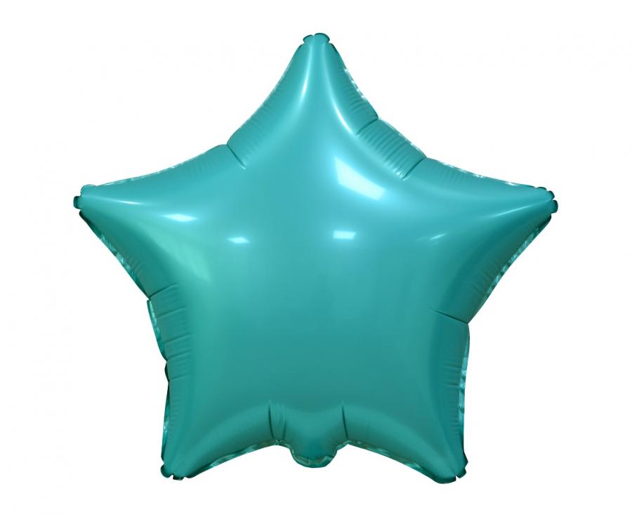 Folija balons zvaigzne, matt, turquoise, 48 cm