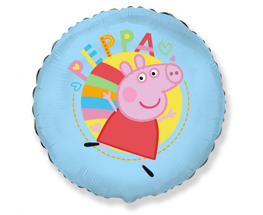 Folija balons #BFK 18 FX - Happy Peppa (zils), ., unpacked (flat)