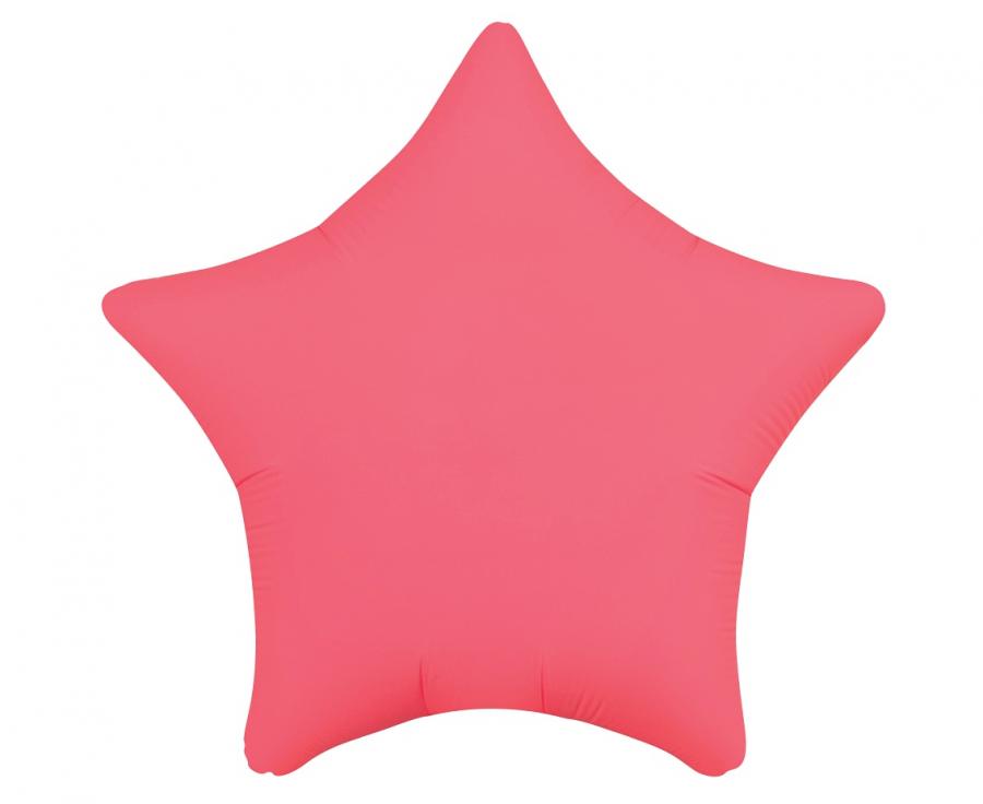 Folija balons Zvaigzne 19“ neon Sarkans