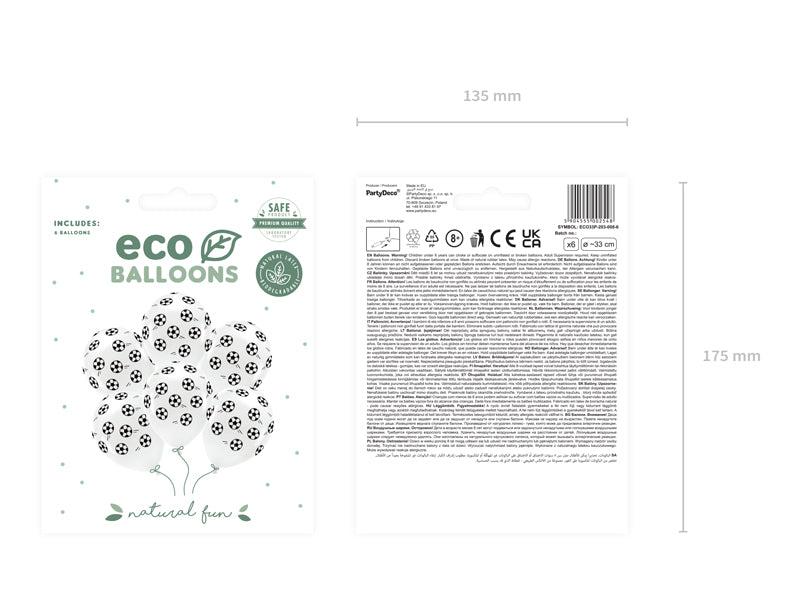 Pastel Eco Baloni 33 cm, Footballs (Pastel Eco Balloons, Footballs)