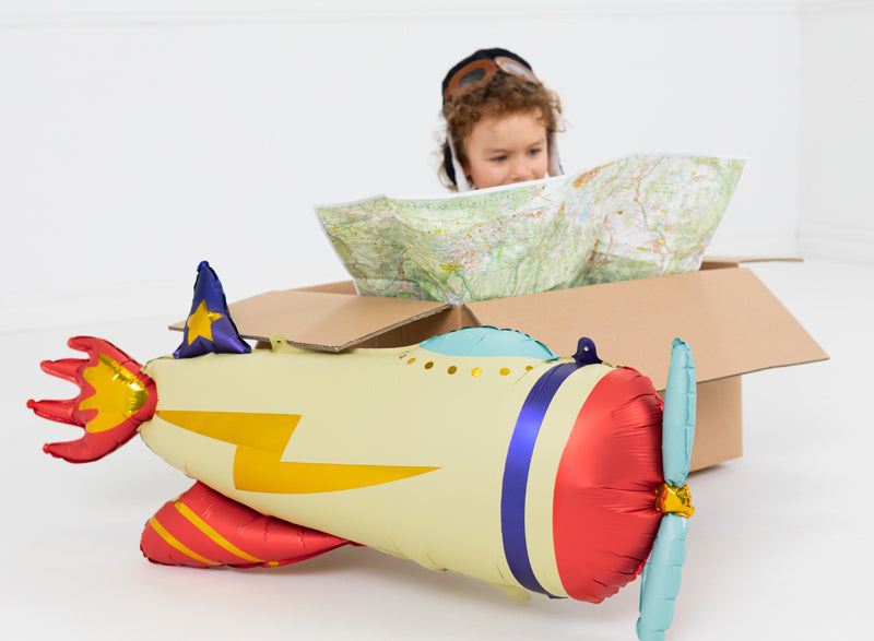 Folija balons Plane, 91x39cm, dažādas krāsas (Foil balloon Plane, mix)