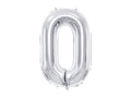 Folija balons Cipars ''0'', 86cm, sudrabs (Foil Balloon Number '', silver)