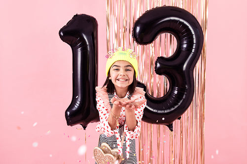 Folija balons Cipars ''1'', 86cm, melns (Foil Balloon Number '', black)