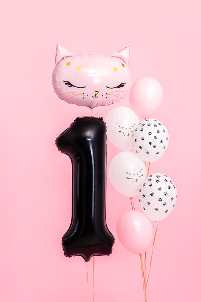 Folija balons Cipars ''1'', 86cm, melns (Foil Balloon Number '', black)