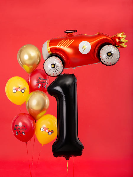 Folija balons Cipars ''1'', 86cm, melns (Foil Balloon Number '', black)