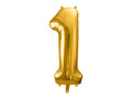 Folija balons Cipars ''1'', 86cm, zelts (Foil Balloon Number '', gold)