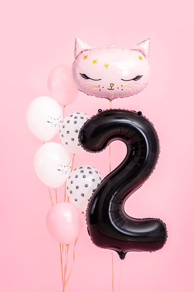 Folija balons Cipars ''2'', 86cm, melns (Foil Balloon Number '', black)