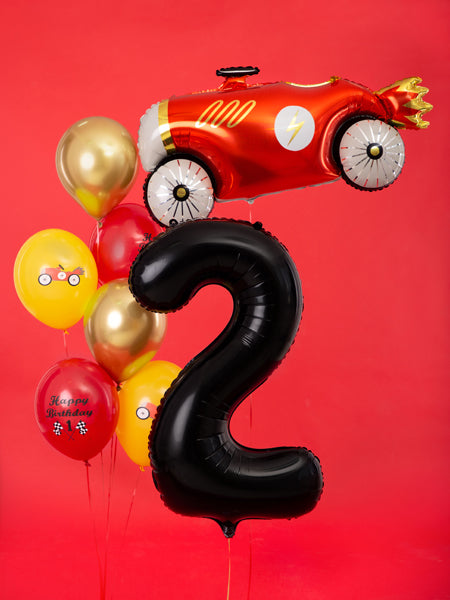 Folija balons Cipars ''2'', 86cm, melns (Foil Balloon Number '', black)