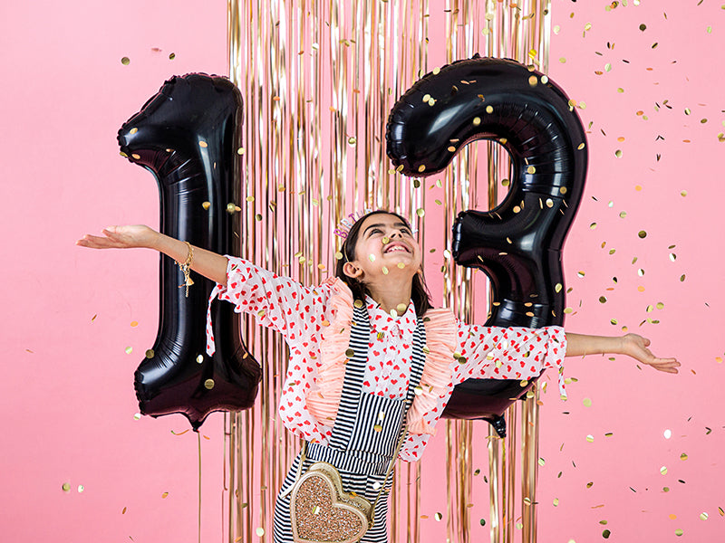 Folija balons Cipars ''3'', 86cm, melns (Foil Balloon Number '', black)
