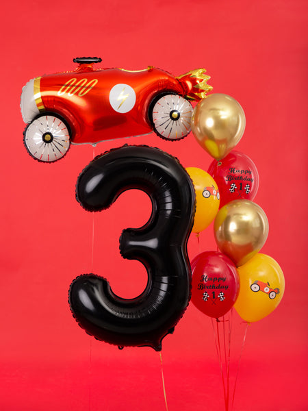 Folija balons Cipars ''3'', 86cm, melns (Foil Balloon Number '', black)