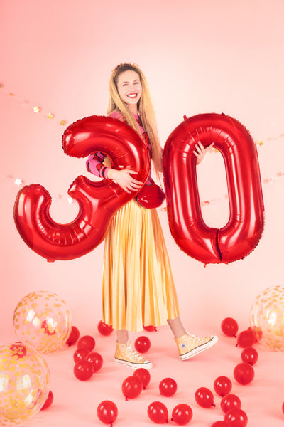 Folija balons Cipars ''5'', 86cm, sarkans (Foil Balloon Number '', red)