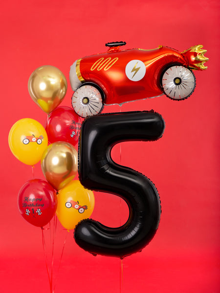 Folija balons Cipars ''5'', 86cm, melns (Foil Balloon Number '', black)
