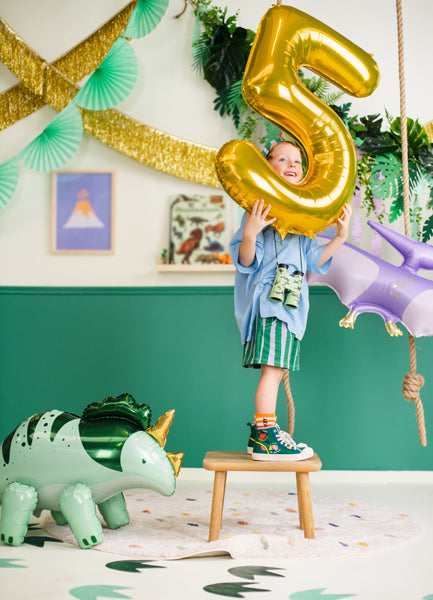 Folija balons Cipars ''5'', 86cm, zelts (Foil Balloon Number '', gold)