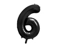 Folija balons Cipars ''6'', 86cm, melns (Foil Balloon Number '', black)
