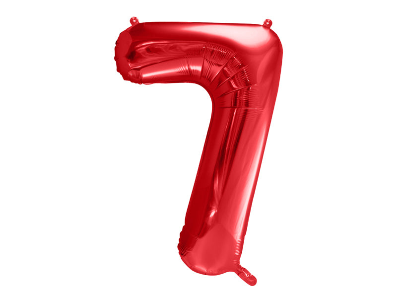 Folija balons Cipars ''7'', 86cm, sarkans (Foil Balloon Number '', red)