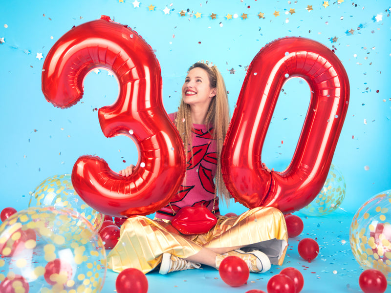 Folija balons Cipars ''7'', 86cm, sarkans (Foil Balloon Number '', red)