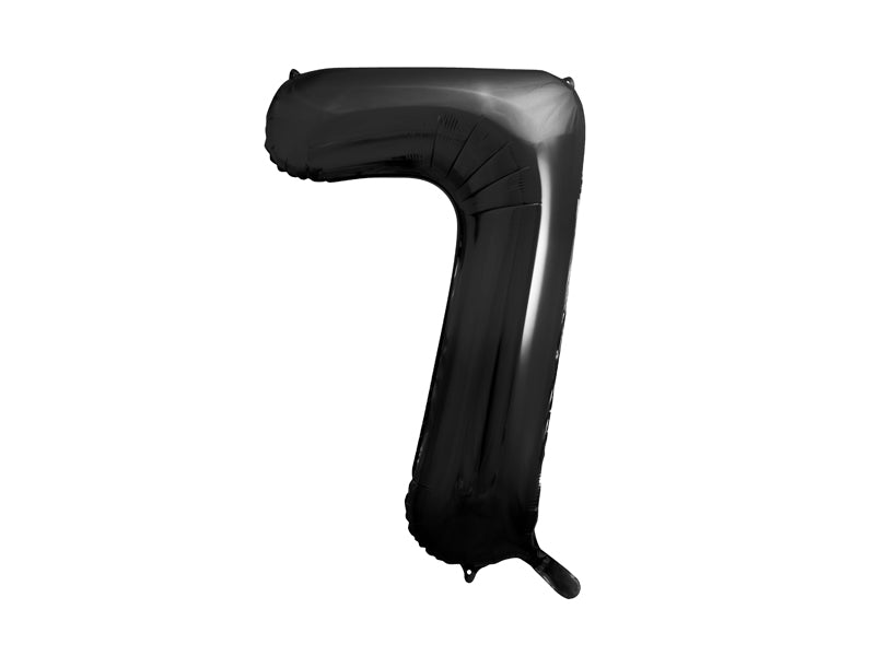 Folija balons Cipars ''7'', 86cm, melns (Foil Balloon Number '', black)