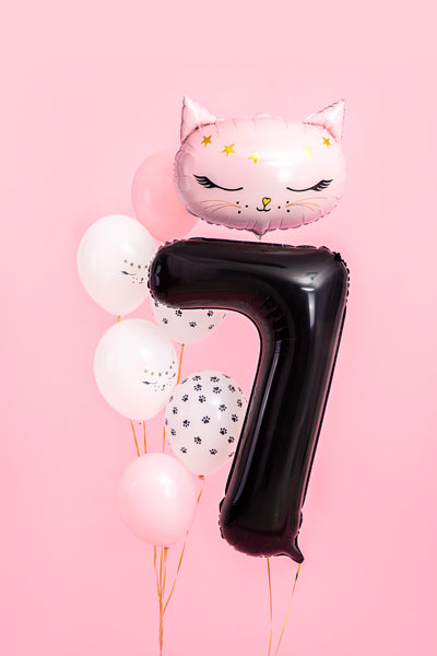 Folija balons Cipars ''7'', 86cm, melns (Foil Balloon Number '', black)