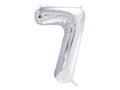 Folija balons Cipars ''7'', 86cm, sudrabs (Foil Balloon Number '', silver)