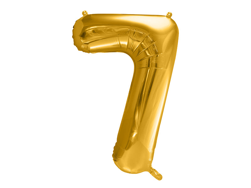 Folija balons Cipars ''7'', 86cm, zelts (Foil Balloon Number '', gold)