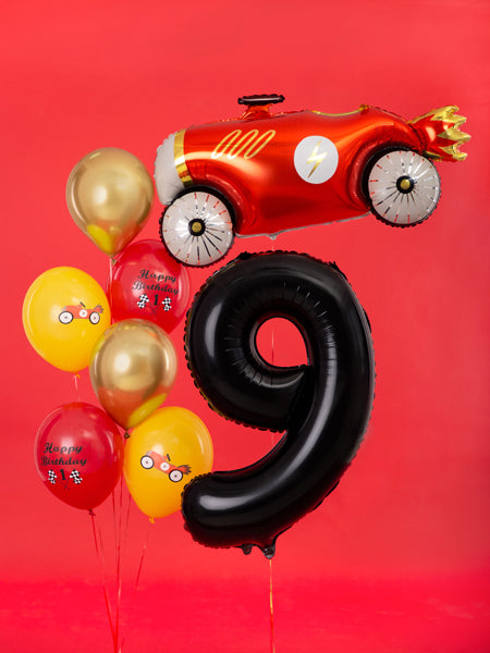Folija balons Cipars ''9'', 86cm, melns (Foil Balloon Number '', black)