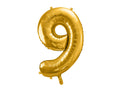 Folija balons Cipars ''9'', 86cm, zelts (Foil Balloon Number '', gold)