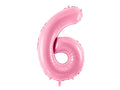 Folija balons Cipars ''6'', 86cm, rozā (Foil Balloon Number '', pink)