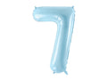 Folija balons Cipars ''7'', 86cm, light zils (Foil Balloon Number '', light blue)