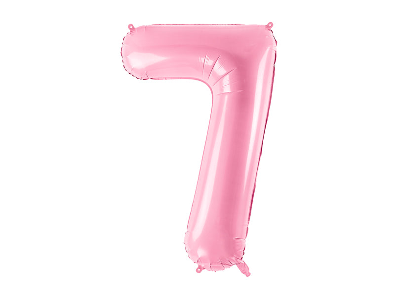 Folija balons Cipars ''7'', 86cm, rozā (Foil Balloon Number '', pink)