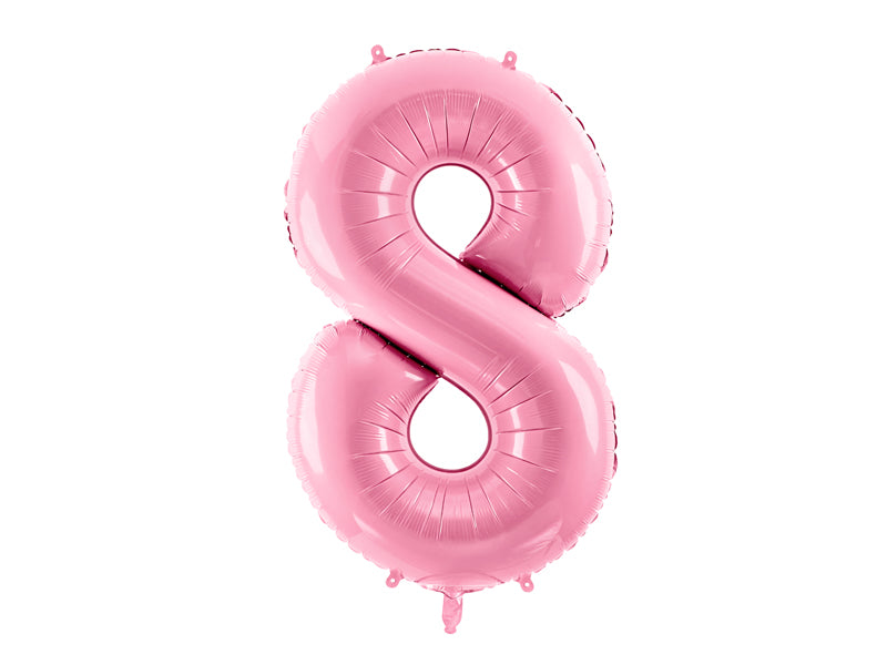 Folija balons Cipars ''8'', 86cm, rozā (Foil Balloon Number '', pink)