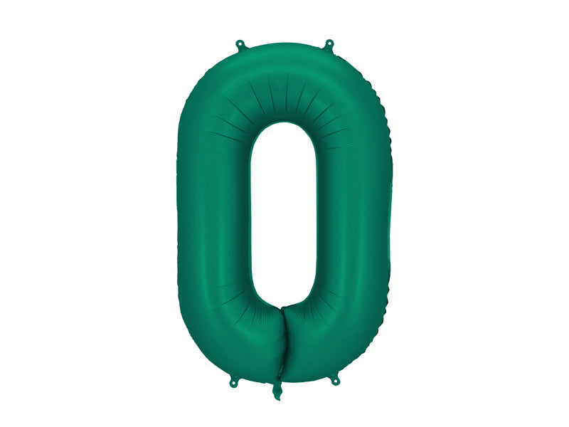 Folija balons Cipars ''0'', 86cm, Bottle zaļš (Foil Balloon Number '', Bottle Green)
