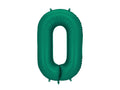 Folija balons Cipars ''0'', 86cm, Bottle zaļš (Foil Balloon Number '', Bottle Green)