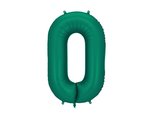 Folija balons Cipars ''0'', 86cm, Bottle zaļš (Foil Balloon Number '', Bottle Green)