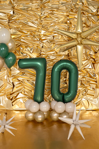 Folija balons Cipars ''0'', 86cm, Bottle zaļš (Foil Balloon Number '', Bottle Green)
