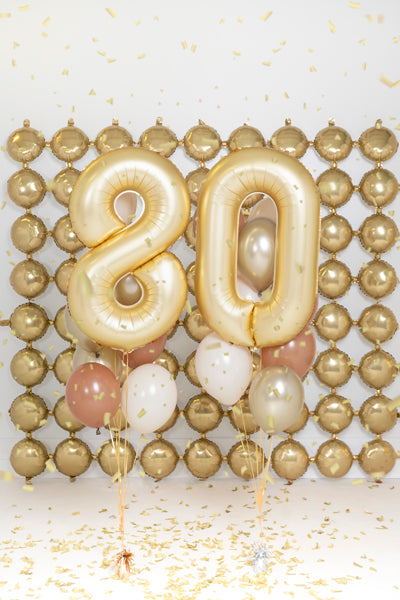 Folija balons Cipars '0', 86 cm, zelts (Foil Balloon Number '0', gold)