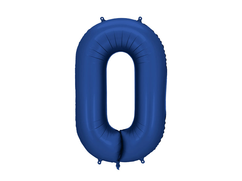 Folija balons Cipars '0', 86cm, tumši zils (Foil Balloon Number '0', navy)